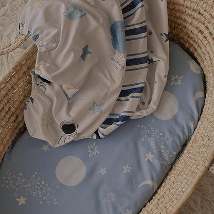 Gllquen Baby Bassinet Sheets 4 Pack, Breathable Cozy Fitted Mattress Sheet - Image 6