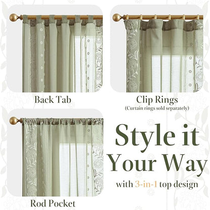 jinchan Winslow Sheer Curtains 96 Inch - Image 7
