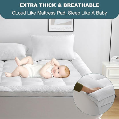 UNILIBRA King Size Mattress Pad Pillow Top Mattress Cover Padded - Image 3