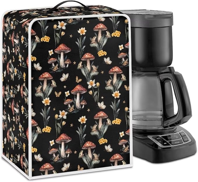 Mumeson Frog Mushroom Coffee Maker Cover, Kitchen Stand Mixer or Coffee Maker by Mumeson