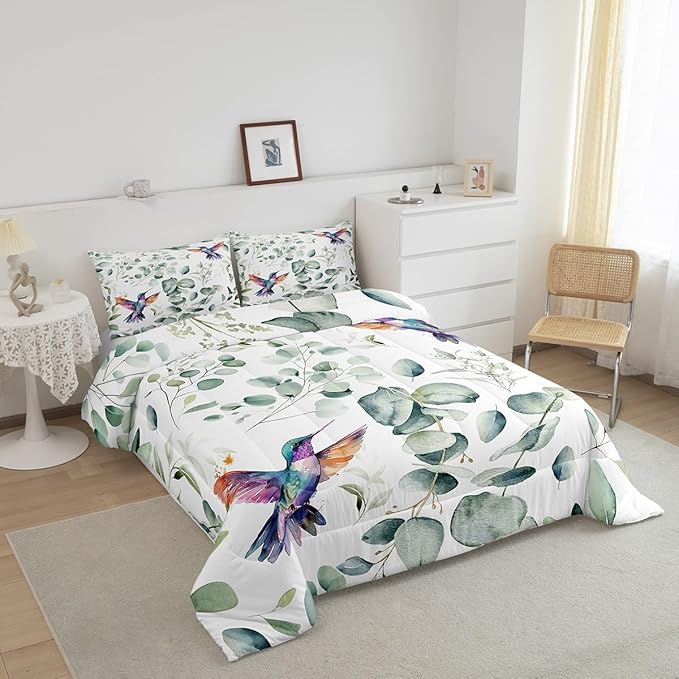 Erosebridal Cartoon Hummingbird King Size Comforter Set Toddler Wildlife Bird - Image 3