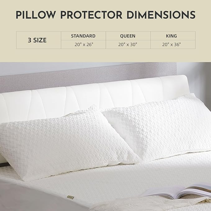 CoolShields Pillow Protector King – Waterproof Zippered Pillow Covers, - Image 4