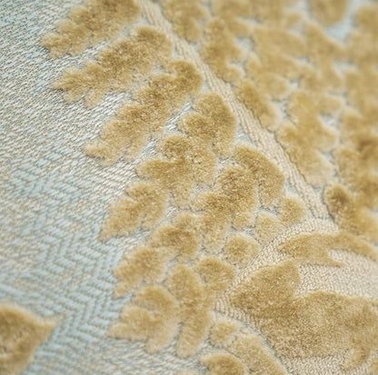 Alerfa 18 x 18 Inch Beige Square Maple Leaf Pillow Embroidery Cut Velvet - Image 6