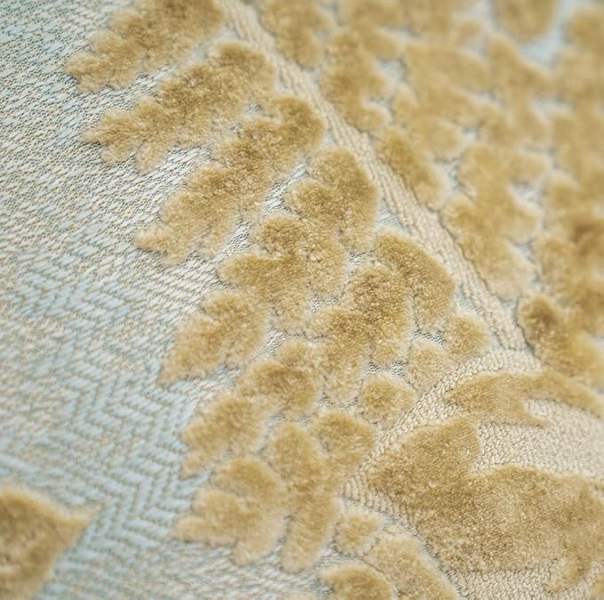 Alerfa 20 x 20 Inch Beige Square Maple Leaf Pillow Embroidery Cut Velvet - Image 6