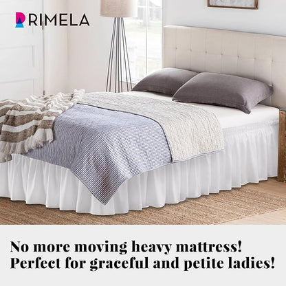 RIMELA White Bed Skirt Twin Size 12 Inch Drop, Elastic Bed Skirting - Image 2