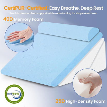 sasttie adjustable wedge pillow set for after surgery, side view