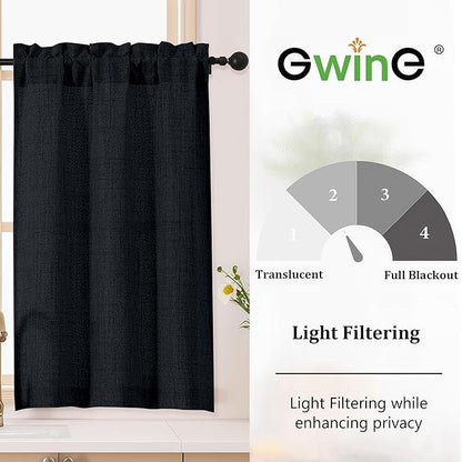Gwine Black Curtains 45 Inch Length - Image 2