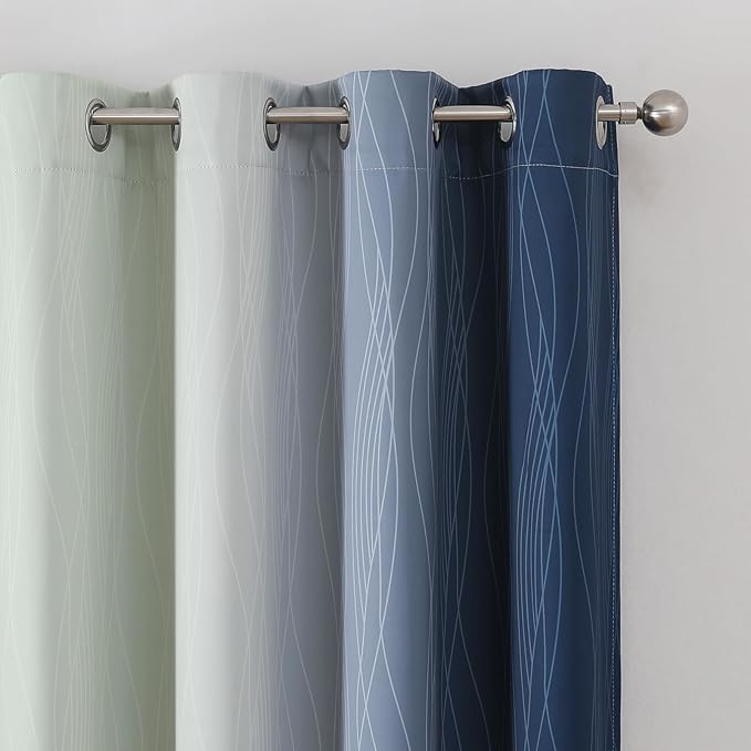 Estelar Textiler Ombre Blackout Curtains 102 Inches Long 2 Panels Set, Full - Image 4