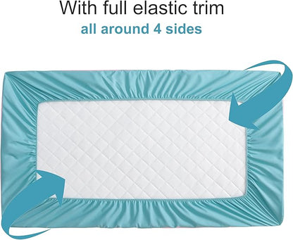 NTBAY 2 Pack Waterproof Mini Crib Mattress Protector, Quilted 24"x38" Fitted - Image 2