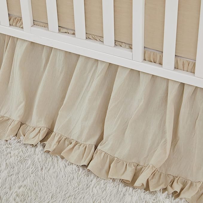 Brandream Boho Bohemian Girl Baby Nursery Crib Bed Skirt Dust Ruffle - Image 5