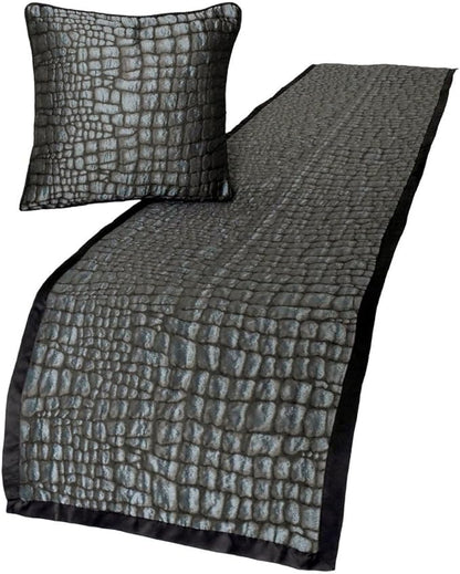The HomeCentric King/Queen/Twin Blue & Grey Designer Twin 53"x18" Bed Runner by TheHomeCentric