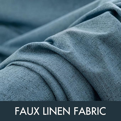 MIULEE Linen Texture Curtains for Bedroom Solid 100% Blackout Thermal Insulated - Image 5