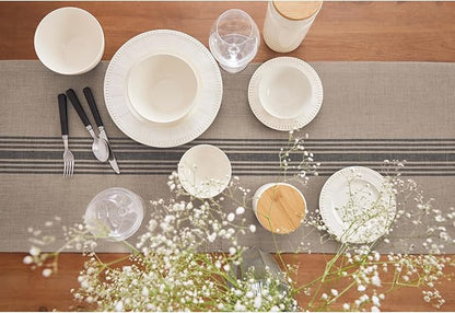 Solino Home Linen Striped Table Runner 120 Inches Long - Image 3