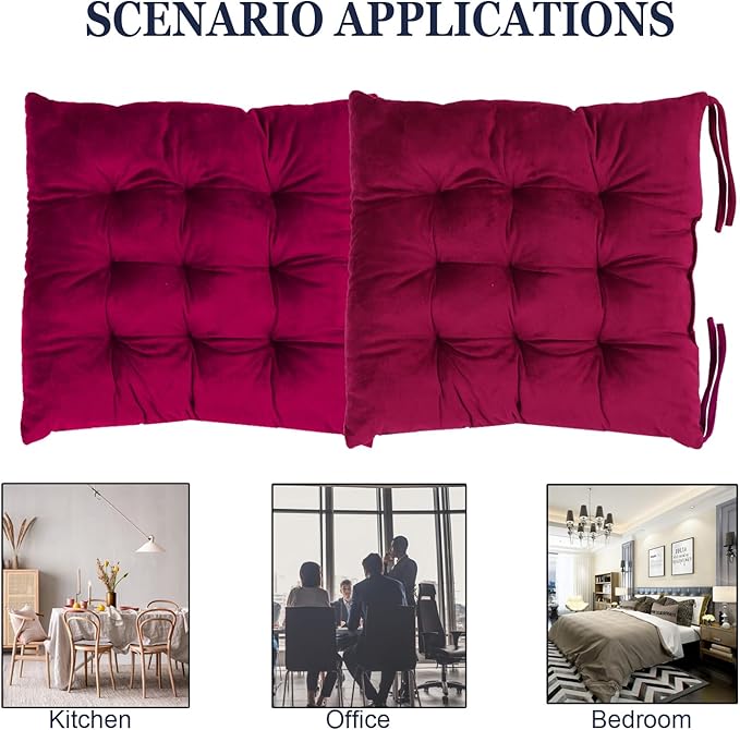 2 Pack Square Seat Cushion Chair Pads - Image 5