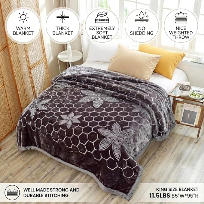 Hiyoko 11.5lbs Heavy Embossed Blanket 2Ply Reversible - Image 4