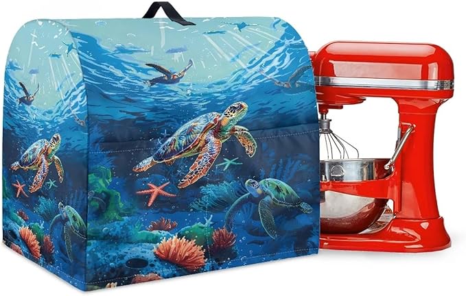 Sea Turtle Mixer Cover 4.5-5 Qt Stand Mixer Kitchen Aid Covers Counter Food by Unknown