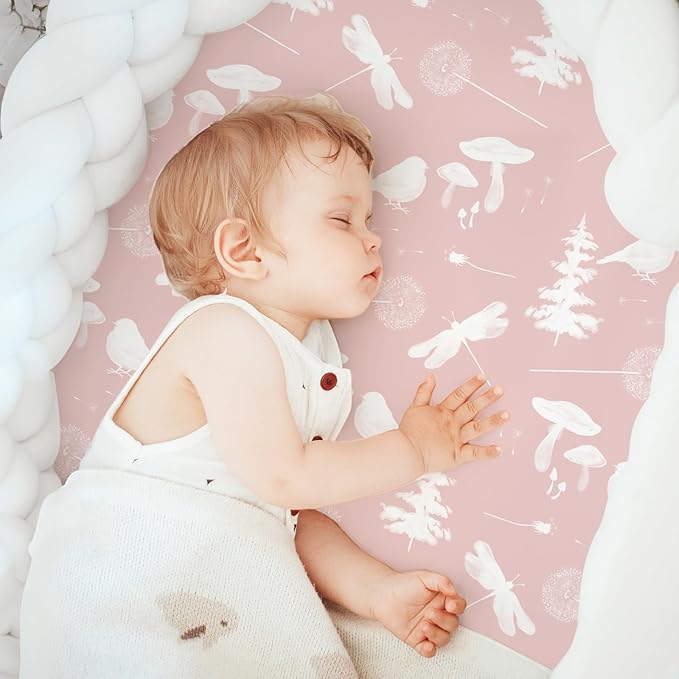 3-Pack Organic Bassinet Sheets for Girls Stretch, Soft Cozy Fitted Bassinet - Image 4