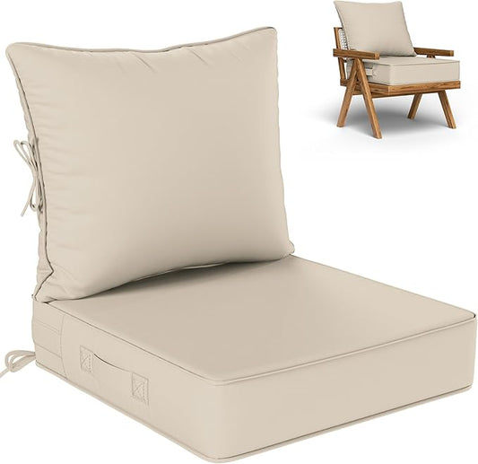 Outdoor Seat Cushion Set 24 L × 24 W × 5 H Inch Waterproof & Fade Resistant by VisitheKimunukStore
