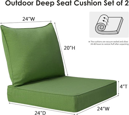 Outdoor Patio Chair Cushions Set, Water-Repellent, Fade Resistant, Deep Seat - Image 5