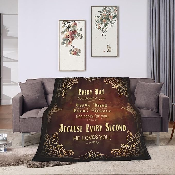 Christian Blanket Religious Throw Blanket Bible verse Quotes Flannel Stuff - Image 8