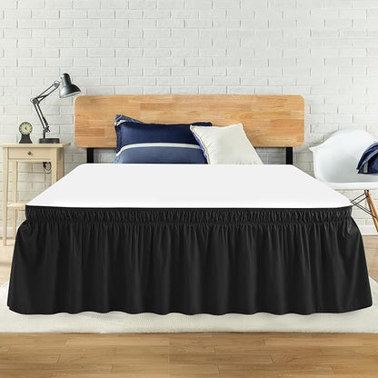 Queen Bed Skirt, Elastic Wrap Around Bed Skirt Queen Size, Bed Skirts by ANARACHON