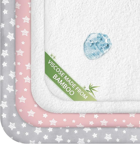 Pack and Play Sheets & Waterproof Terry Pack N Play Mattress Protector Pad by Moonsea