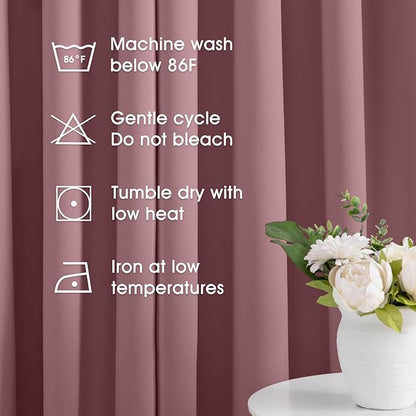 HOMEIDEAS Mauve Blackout Curtains - Image 6