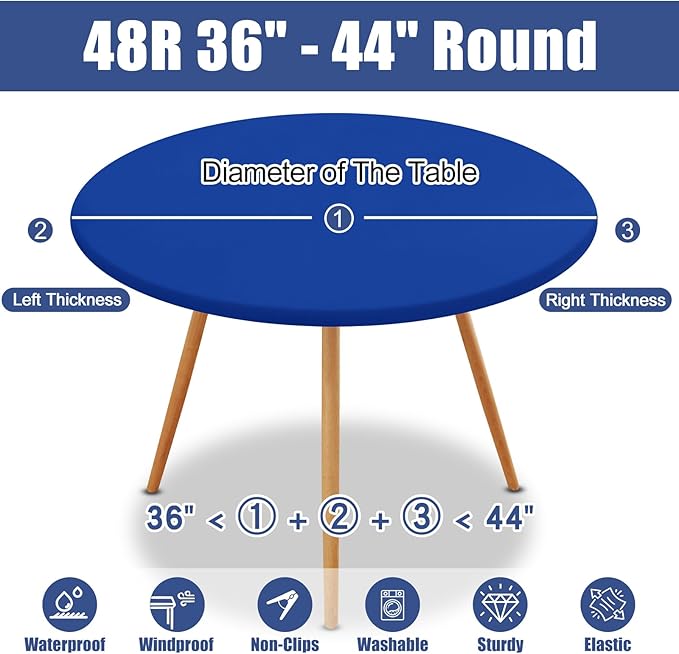 Round Spandex Tablecloth, Elastic Fitted Waterproof Tablecloths - Image 8