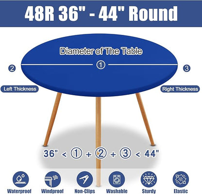 Round Spandex Tablecloth, Elastic Fitted Waterproof Tablecloths - Image 8
