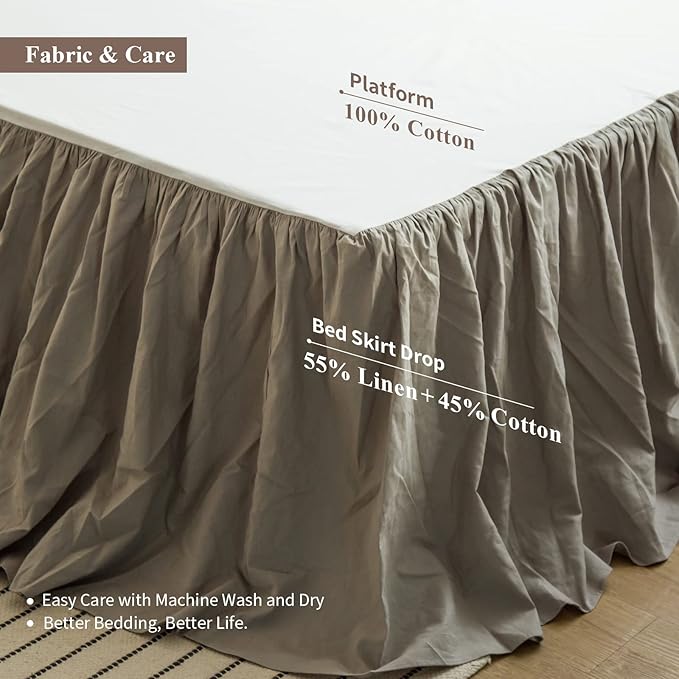 BISELINA French Linen Bed Skirt - Image 3