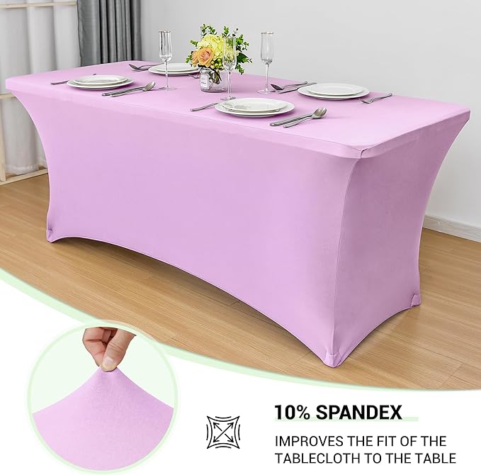 Obstal Spandex Table Cover 6ft Fitted Tablecloth Rectangular - Image 2