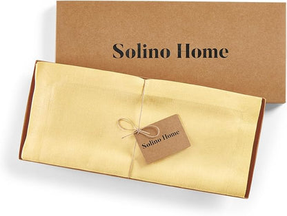 Solino Home Linen Golden Straw Table Runner 132 Inches Long - Image 5