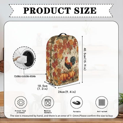 Autumn Rooster Pumpkin Blender Dust Cover Food Processor Cover Coffee Machine - Image 5