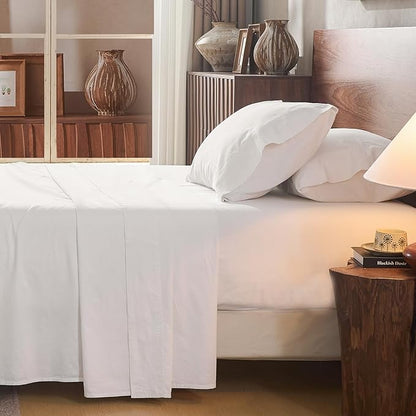100% Linen Sheet Set Queen Size Extra Deep Pocket Fits 18-24 Inch Mattress by overket