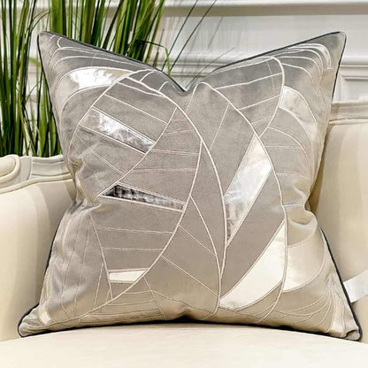 Avigers 18 x 18 Inches Grey Silver Striped Cushion Case Luxury European Throw by Avigers
