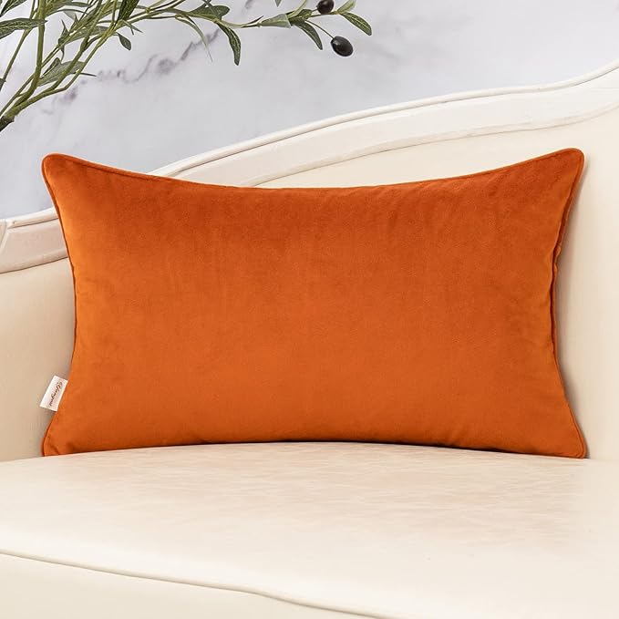Yangest Orange Throw Pillow Cover Velvet Cushion Cover Branches Rectangular - Image 2
