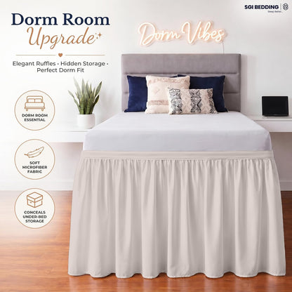 sgi bedding dorm bed skirt twin xl 42 shown in use