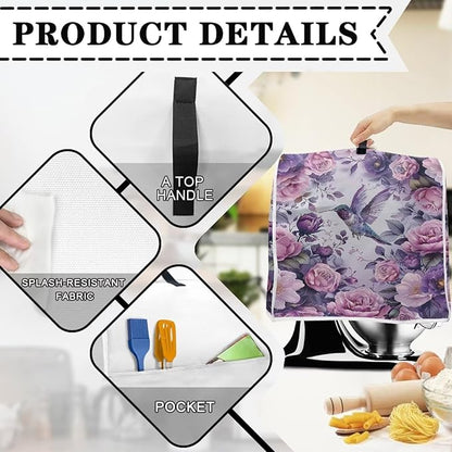 Hummingbird Stand Mixer Cover 6-8 Quart Floral Print Kitchen Appliance Covers - Image 3