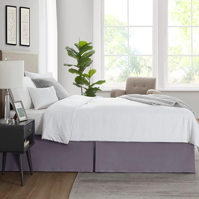 Nestl Grayish Purple Bed Skirt King Size - Image 7