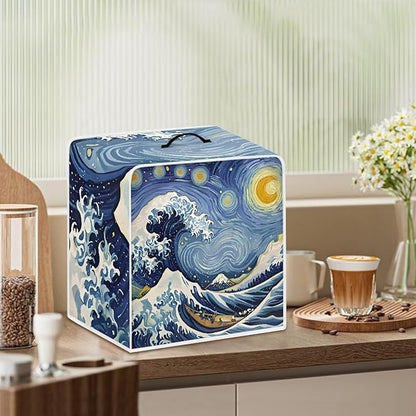 Starry Night Great Wave Print Coffee Maker Covers - Image 3