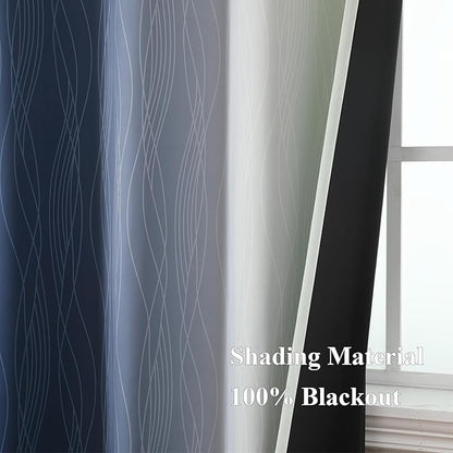 Estelar Textiler Ombre Blackout Curtains 102 Inches Long 2 Panels Set, Full - Image 5