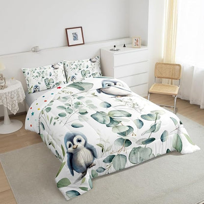 Erosebridal Cartoon Penguin Bedding Toddler Size Woodland Wildlife Comforter Set - Image 5