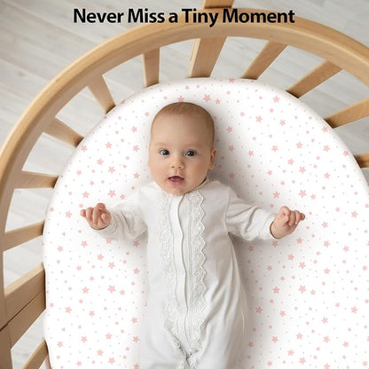 Baby Bassinet Sheets Girl Boy, Fitted Bassinet Sheet Set 3 Pack Bassinet - Image 6