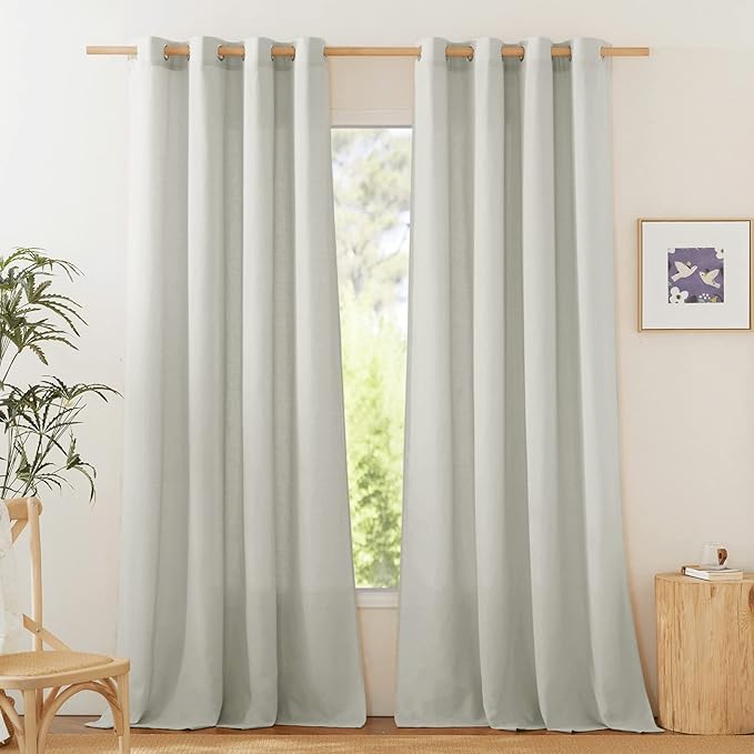 NICETOWN Rustic Linen 132 inch Long Curtains by NICETOWN