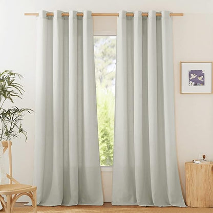 NICETOWN Rustic Linen 132 inch Long Curtains by NICETOWN