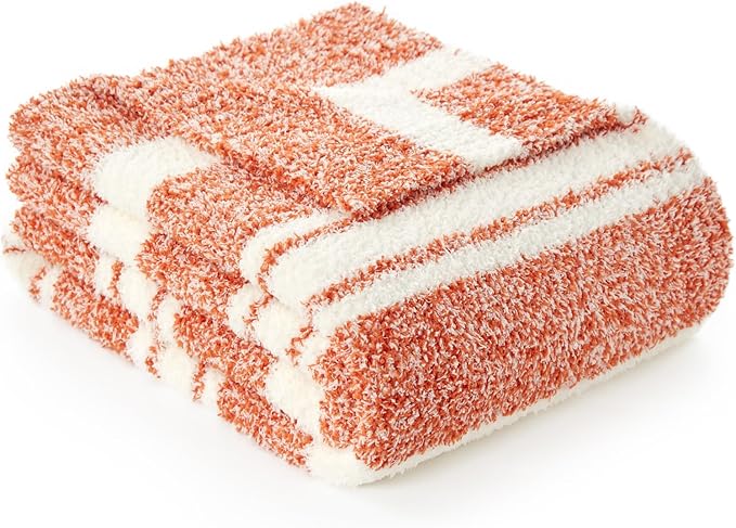 Snuggle Sac Orange Bedding Blanket Ultra Soft Microfiber, Warm Cozy Knit by SnuggleSac