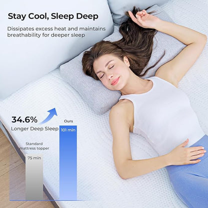 Cooling Mattress Topper Twin XL Size 2 Inch, Cooling Gel & Bamboo Charcoal - Image 2
