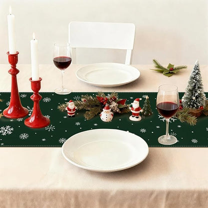 OTOSTAR Snowflakes and Christmas Tree Table Runner, Xmas Seasonal Winter - Image 4