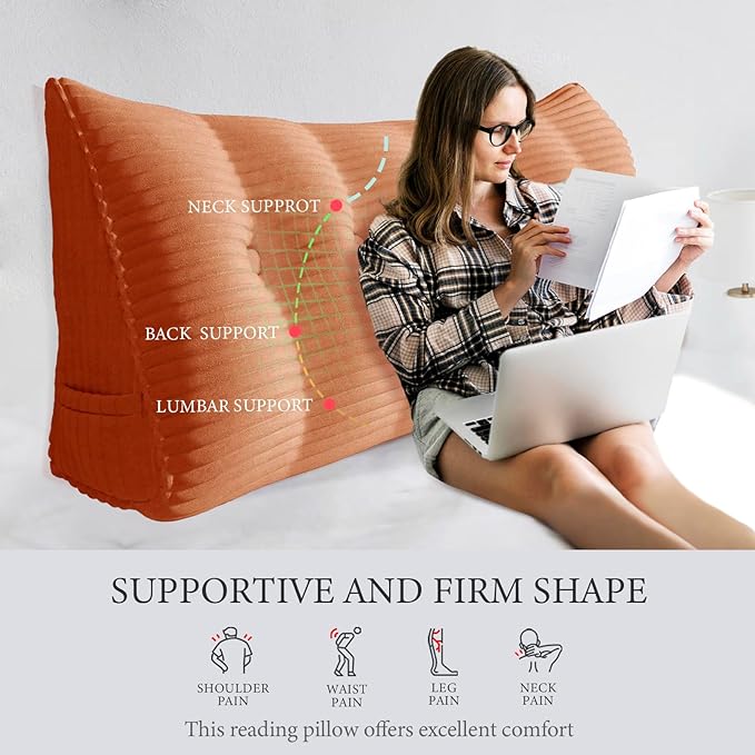 14 lbs Thickened King Wedge Pillow Headboard Body Positioner Triangular Reading - Image 2