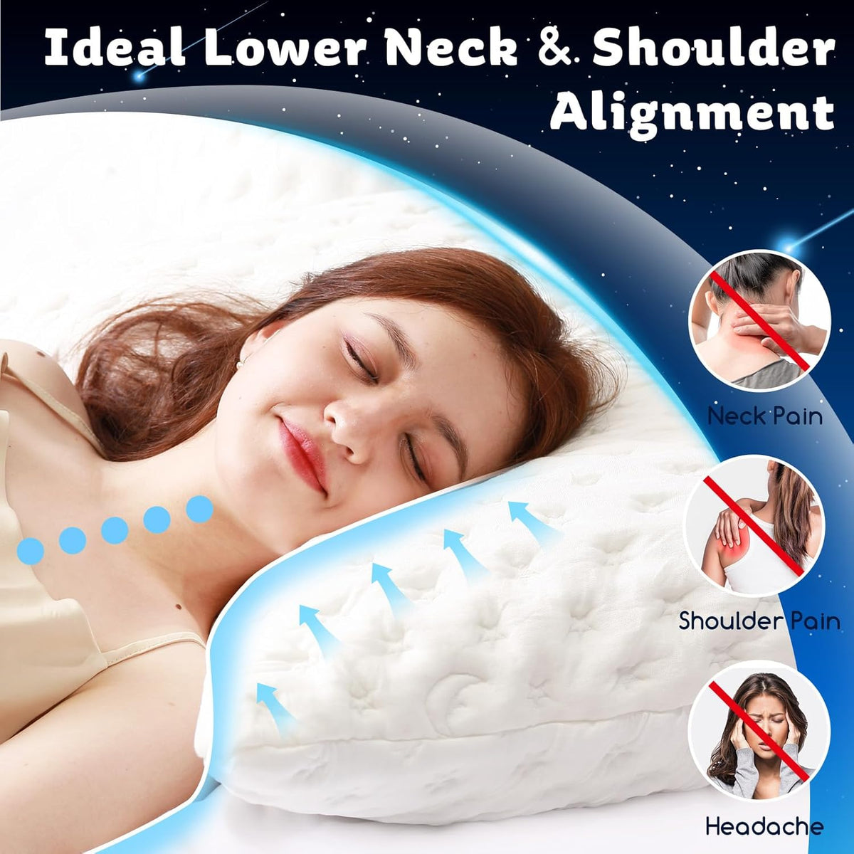 kucey cooling side sleeper pillow for neck and on a desk or shelf